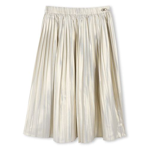 Michael Kors Pleated Voile Gold Midi Skirt 4Y - 10Y